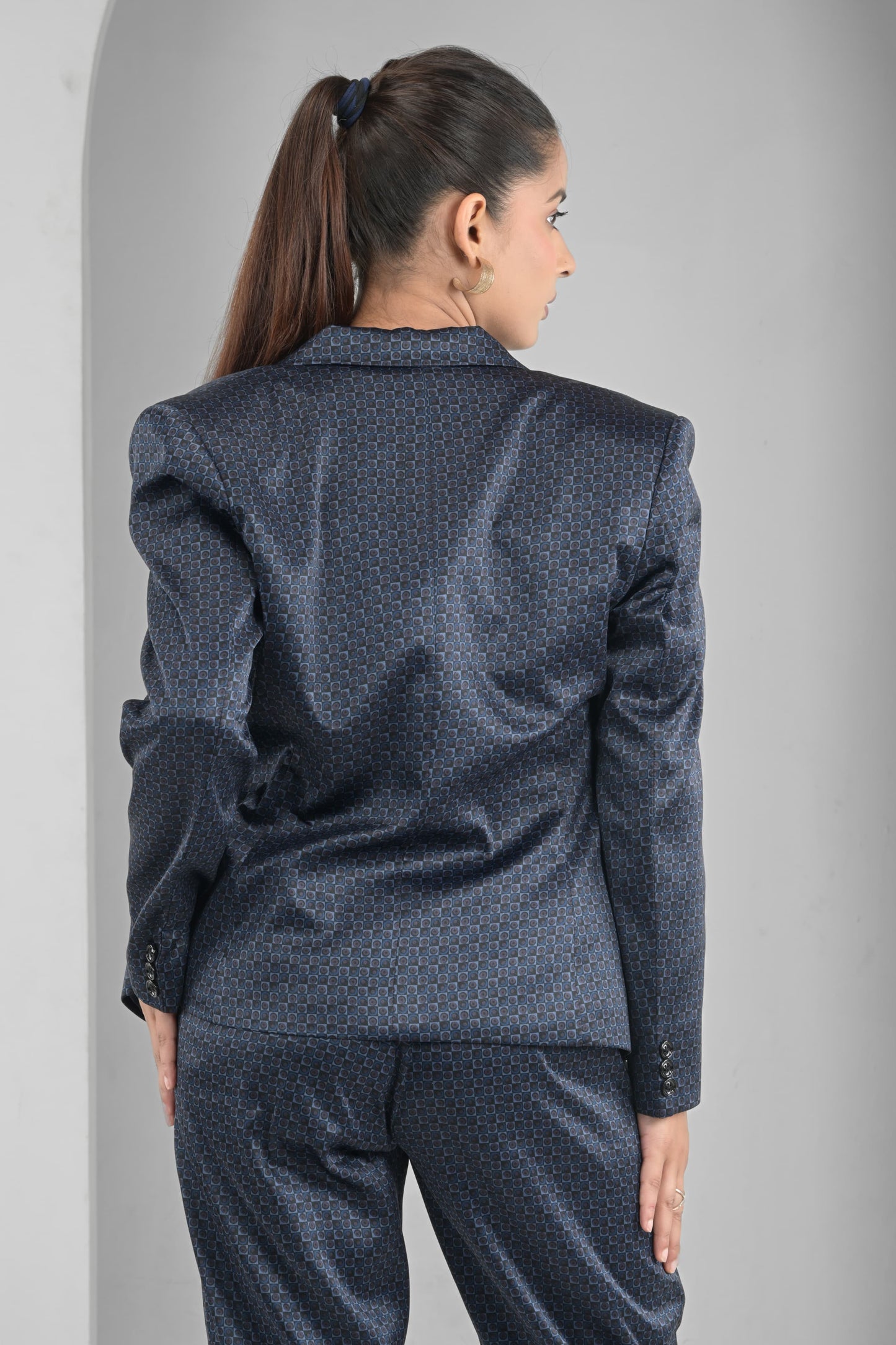 Navy Noir Elegance Blazer Set