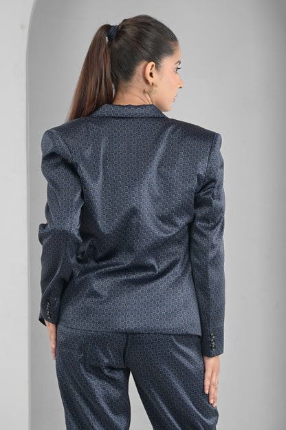 Navy Noir Elegance Blazer Set