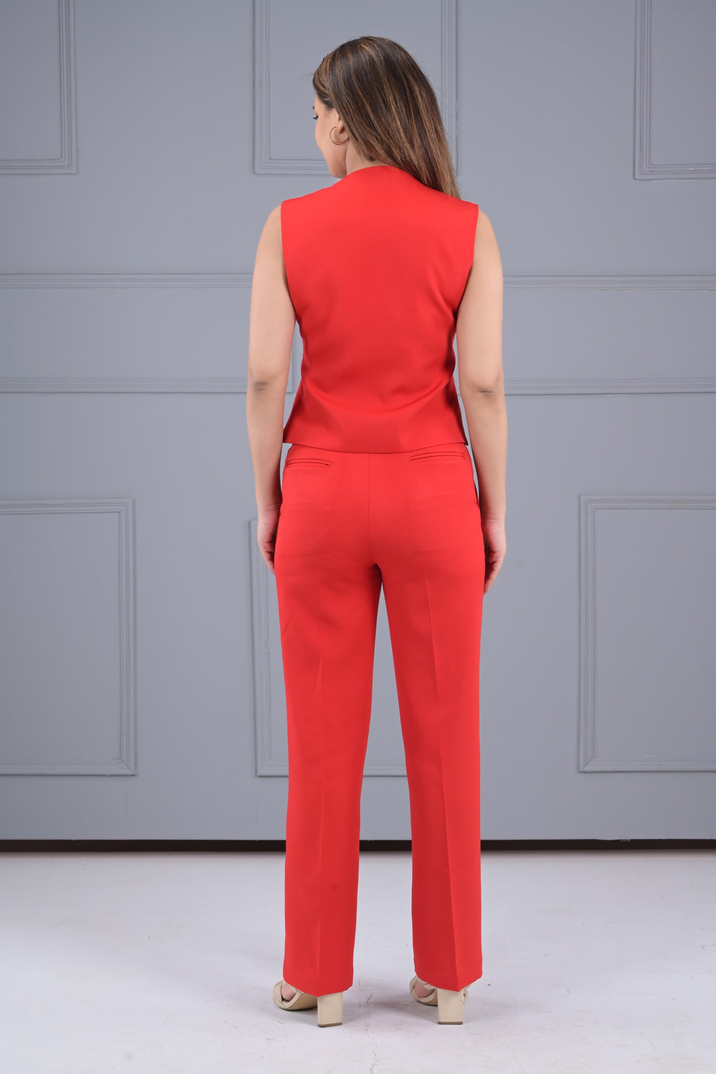 Crimson Charm Vest Set - Red